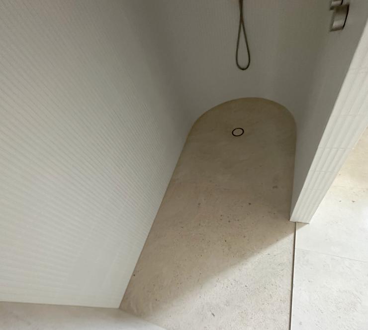 Curved mosaic tiled shower Sydney