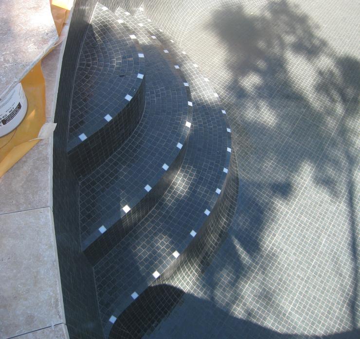 Mosaic tiled pool steps Sydney