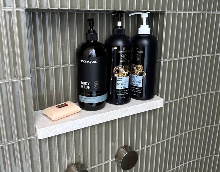 Mosaic tiled bathroom niche Sydney